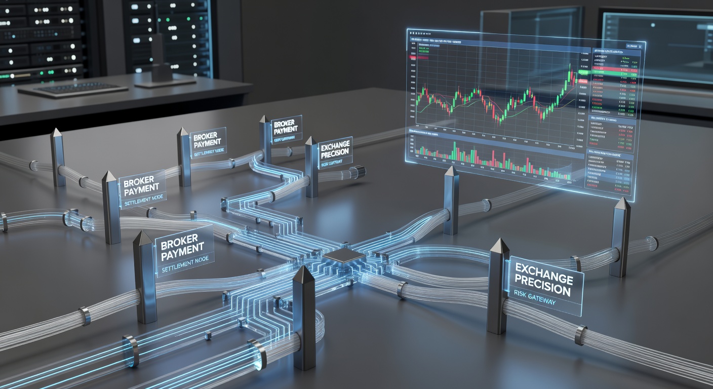 Close-up of trading ladder interface synced with real-time payment status indicators