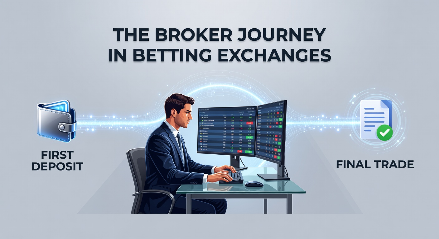Close-up of a broker interface showing deposit confirmation, active trades, and withdrawal options on a betting exchange platform