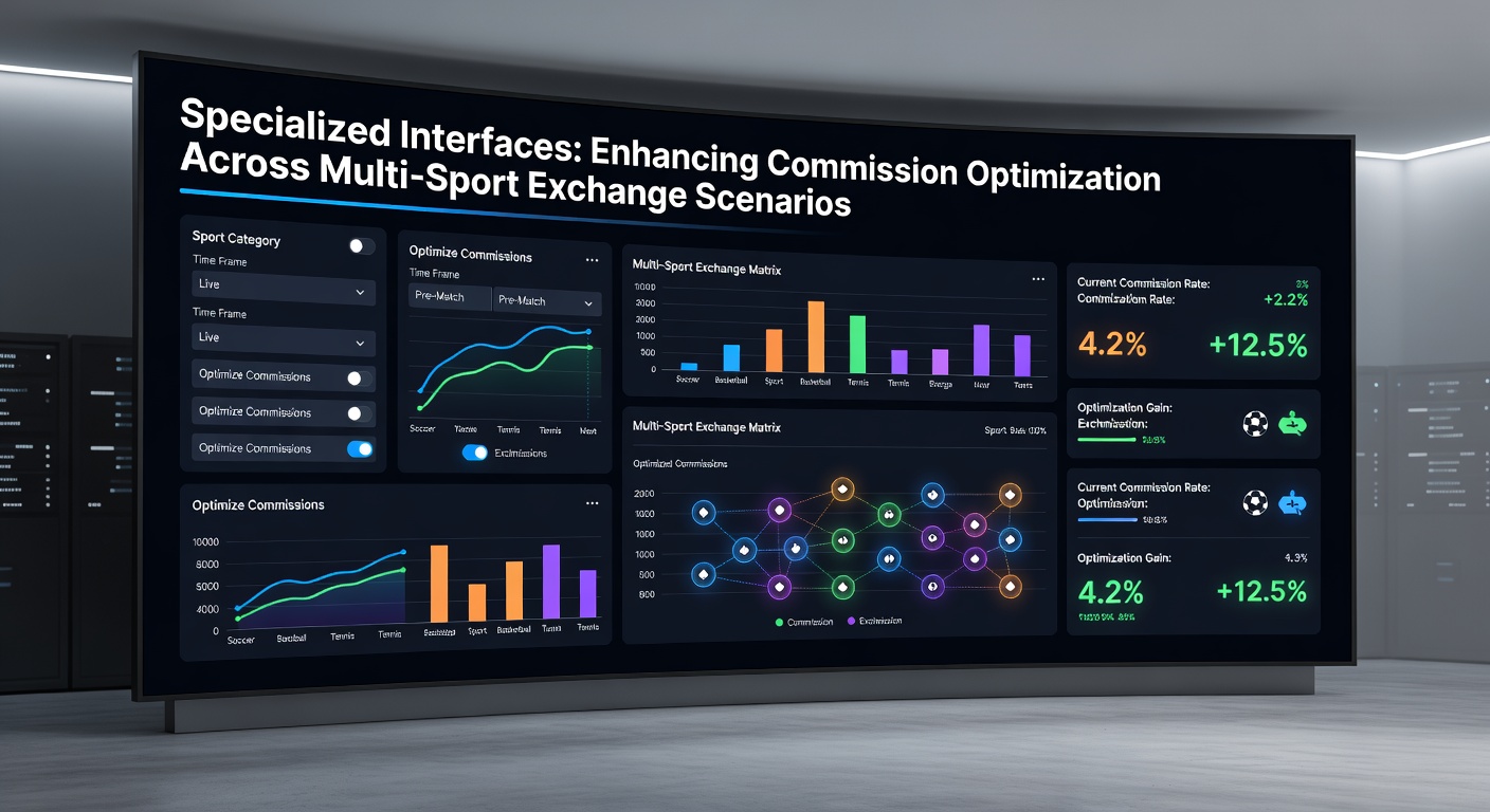 Multi-sport exchange trader analyzing commission data across football, tennis and racing markets