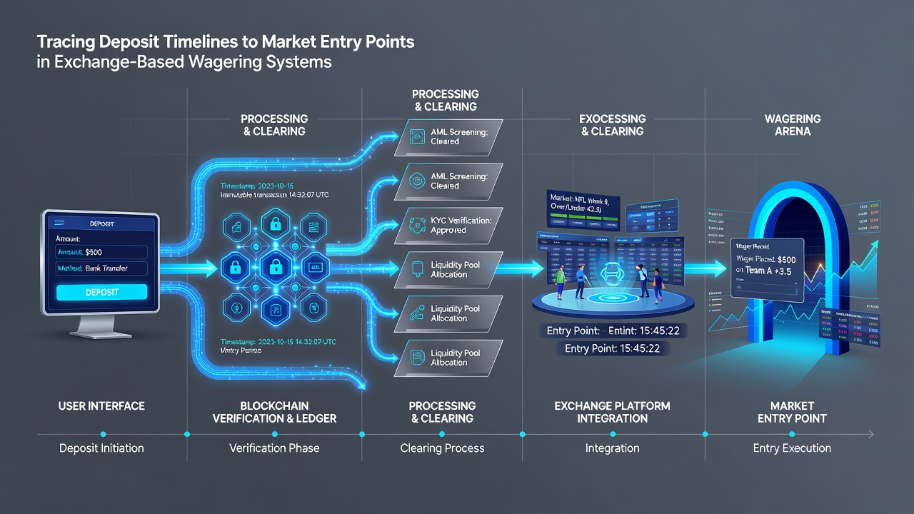 Flowchart illustrating how different payment methods affect deposit timelines and trading access in wagering exchanges